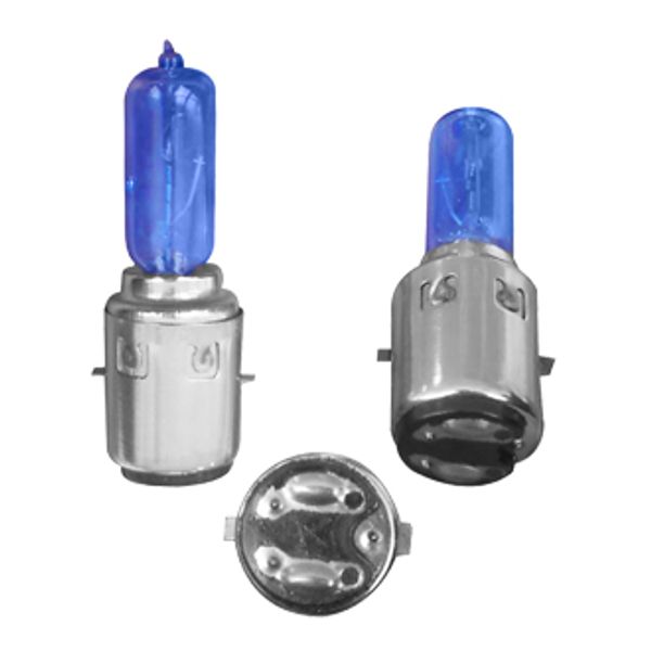 FARO LAMPARA PARA MOTOCICLETA 12V 35/35W (CUARZO-CRISTAL AZUL-REFORZADO) BA20D