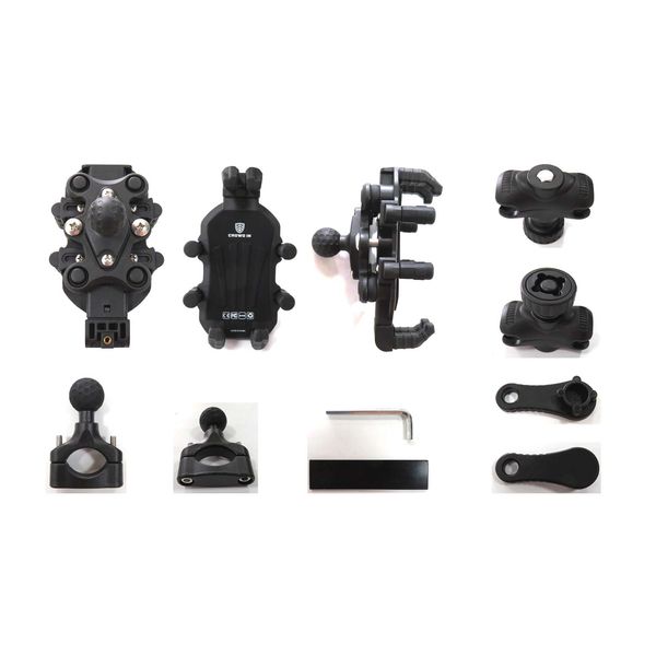 SOPORTE DE CELULAR REGULABLE CON AJUSTE REFORZADO Y SOPORTE DE SILICON NEGRO UNIVERSAL