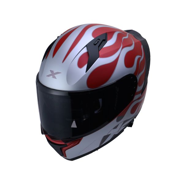 INTEGRAL VR-507 FLAMES  "L" BLANCO ROJO  MATE