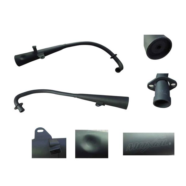 ESCAPE DERECHO COMPLETO (TIPO ORIGINAL 10MM) NEGRO MATE GN125H(2018)