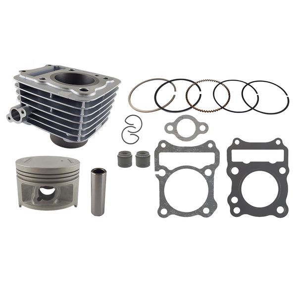 CILINDRO KIT CB D:57 mm 124cc h:98 mm P:14 PLATA (PISTON:PLANO) GN125(2012)
