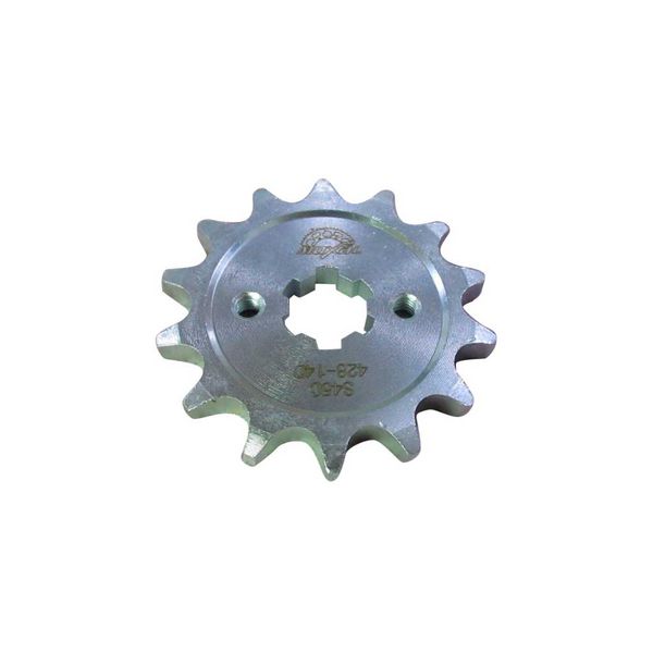 PIÑON MOTRIZ 428H 14T 2 HUECOS PINT. 4.60MM ACERO REF. 1045 GRIS P135LS