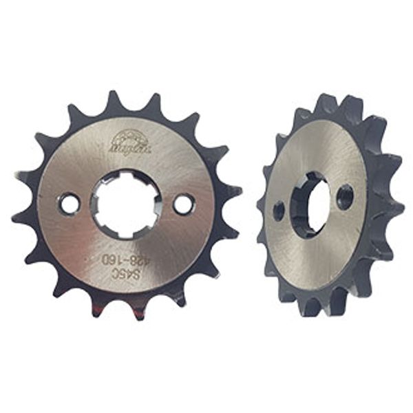 PIÑON MOTRIZ 428H 16T 2 HUECOS PINT. 6.20MM ACERO REF. 1045/PULIDO CG125