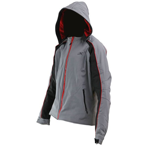  CHAQUETAS MOXAL PRO CH-06 - MILAN "M" GRIS CLARO GRIS OSCURO  ROJO