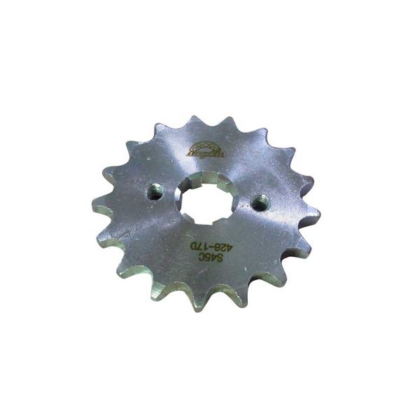 PIÑON MOTRIZ 428H 17T 2 HUECOS PINT. 5.20MM ACERO REF. 1045 GRIS NXR125BROS(2004)