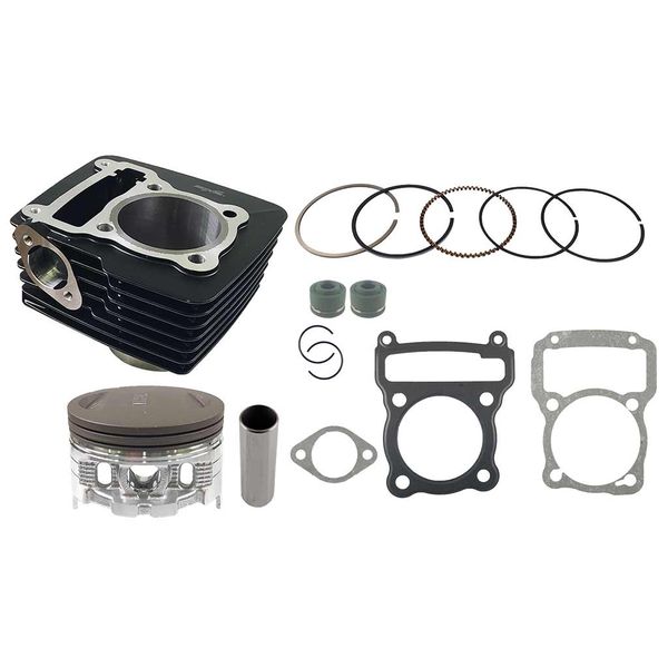 CILINDRO KIT CB D:65.40 mm 200cc h:96.30 mm P:13 NEGRO (PISTON:CONVEXO ) GP200