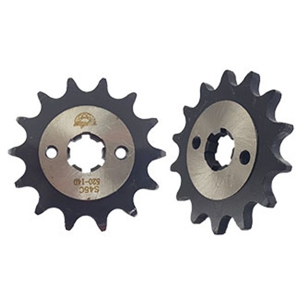 PIÑON MOTRIZ 520H 14T 2 HUECOS PINT. 6.20MM ACERO REF. 1045/PULIDO P200NS