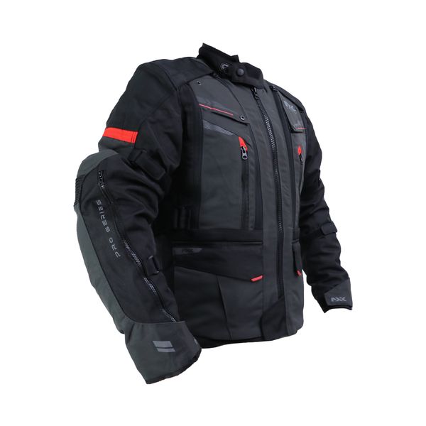  CHAQUETAS MXL RILEY "M" GRIS NEGRO ROJO