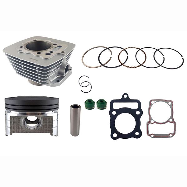 CILINDRO KIT CG D: 67 mm 198cc h:106.50 mm P:16 PLATA (PISTON:CONVEXO ) CG200
