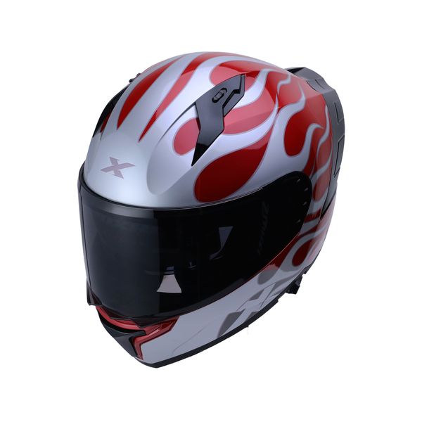INTEGRAL VR-507 FLAMES  "L" BLANCO ROJO  BRILLANTE