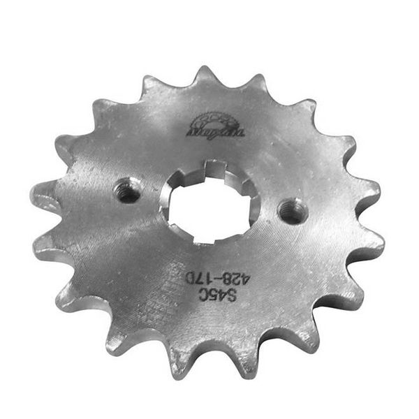 PIÑON MOTRIZ 428H 17T 2 HUECOS PINT. 6.20MM ACERO REF. 1045 GRIS CG125