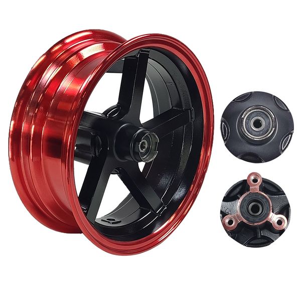 ARO ARMADO MAGNESIO 3.50X10 H DELANTERO DISCO NEGRO BRILLANTE/ROJO FREEDOM(2020)