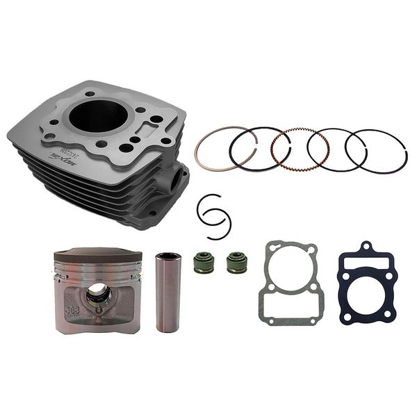 CILINDRO KIT CG D:56.4 mm 124cc h:96.20 mm P:15 PLATA (PISTON:CONVEXO ) CG125