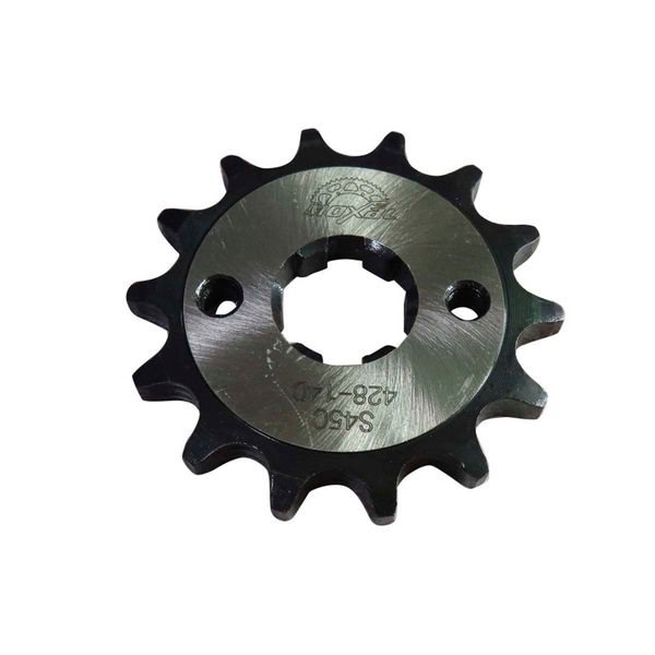 PIÑON MOTRIZ 428H 14T 2 HUECOS PINT. 5.20mm ACERO REF. 1045/PULIDO NXR125BROS(2004)