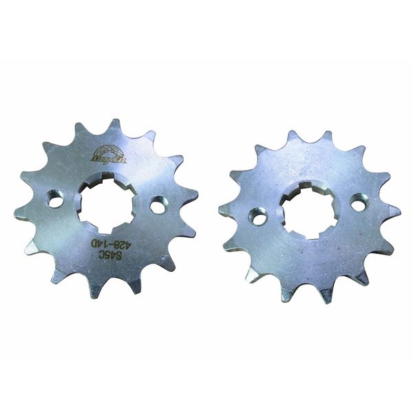 PIÑON MOTRIZ 428H 14T 2 HUECOS PINT. 6.20MM ACERO REF. 1045 GRIS CG125