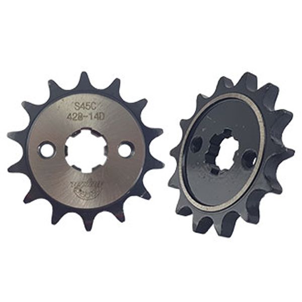 PIÑON MOTRIZ 428H 14T 2 HUECOS PINT. 4.60MM ACERO REF. 1045/PULIDO XY125VB(2008)