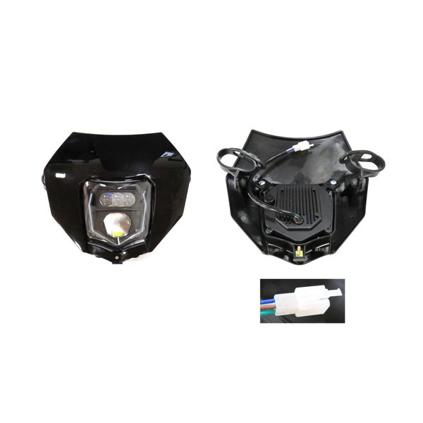FARO Y MASCARILLA LED NEGRO UNIVERSAL