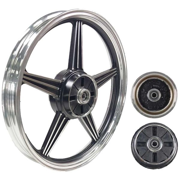 ARO ARMADO MAGNESIO 1.85X18 H POSTERIOR TAMBOR NEGRO MATE/CROMADO XY150 UTILITARIA