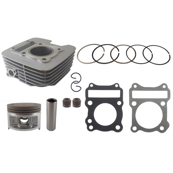 CILINDRO KIT CB D:57 mm 124cc h:94 mm P:14 PLATA (PISTON:PLANO) EN125(2012)