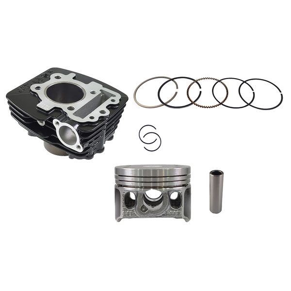 CILINDRO KIT CB D:54 mm 135cc h:95.80 mm P:14 NEGRO (PISTON:PLANO) P135LS - INDIA