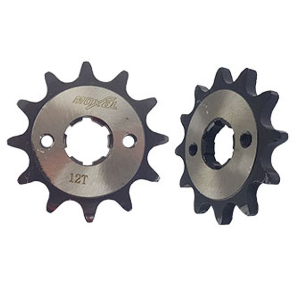 PIÑON MOTRIZ 520H 12T 2 HUECOS PINT. 6.20MM ACERO REF. 1045/PULIDO CG125