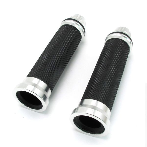 GRIP MANUBRIO ALUMINIO CAUCHO I/D PLATA GR-09
