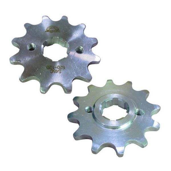 PIÑON MOTRIZ 520H 12T 2 HUECOS PINT. 6.20MM ACERO REF. 1045 GRIS M1R200R(2012)