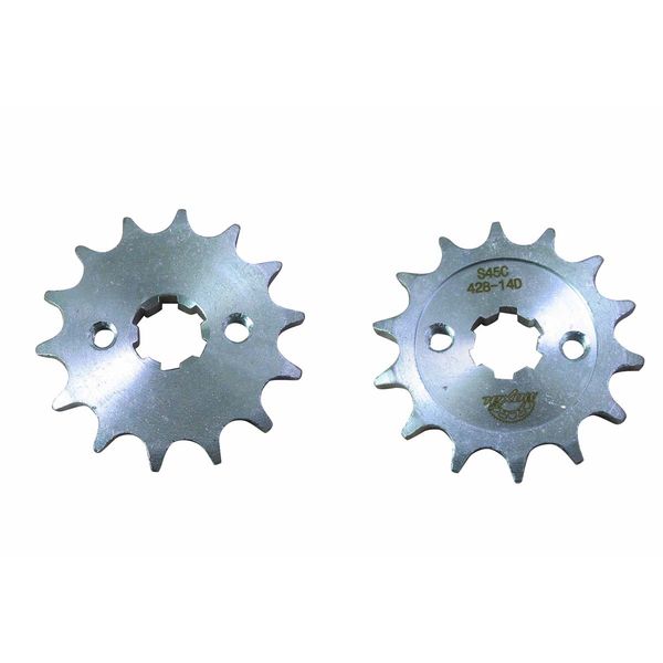 PIÑON MOTRIZ 428H 14T 2 HUECOS PINT. 4.60MM ACERO REF. 1045 GRIS XY125VB(2008)
