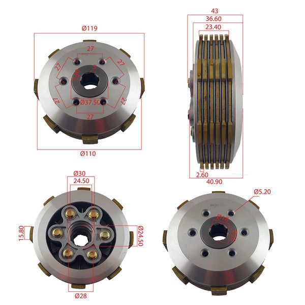 EMBRAGUE ARMADO 6H (6D) CG125