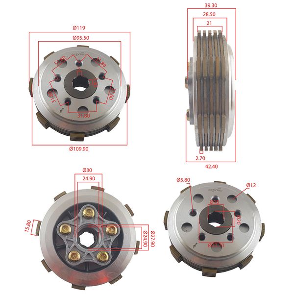 EMBRAGUE ARMADO 5H (5D) CG125