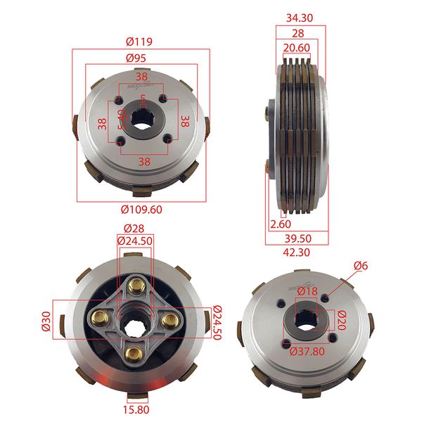 EMBRAGUE ARMADO 4H (5D) CG125